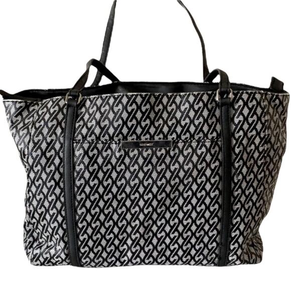 Nine West Jacquard Handbag Black and Gray - Picture 1 of 9